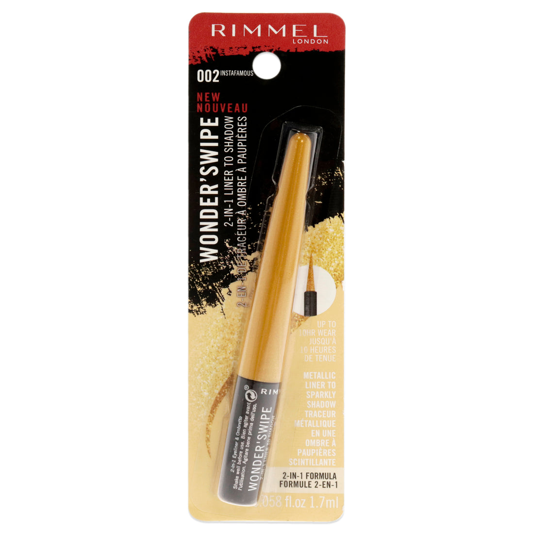 Wonder Swipe 2-in-1 Liner to Shadow - 002 Instafamous by Rimmel London for Women - 0.058 oz Eyeliner