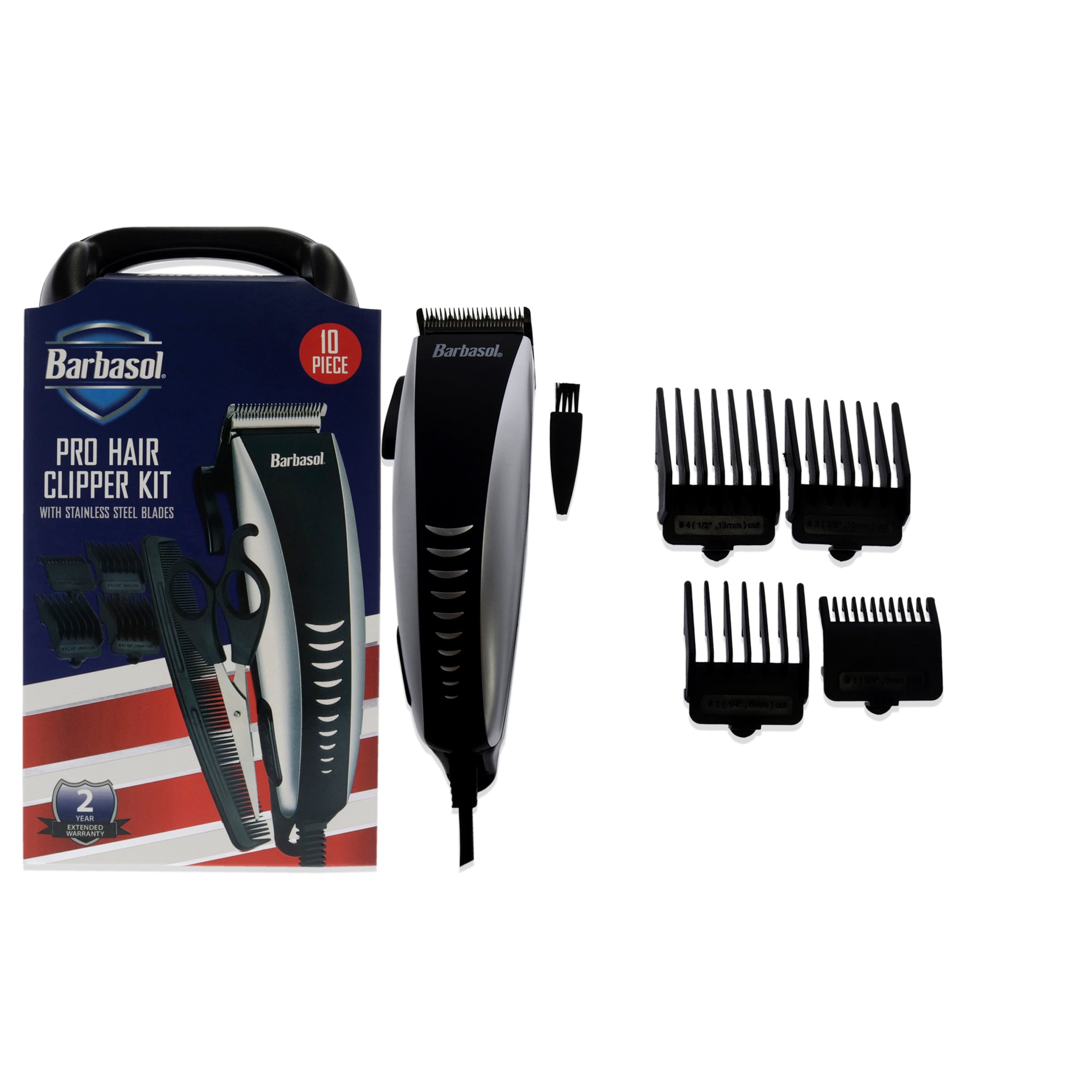 Pro Hair Clipper Kit by Barbasol for Men 10 Pc Pro Hair Clipper Sci