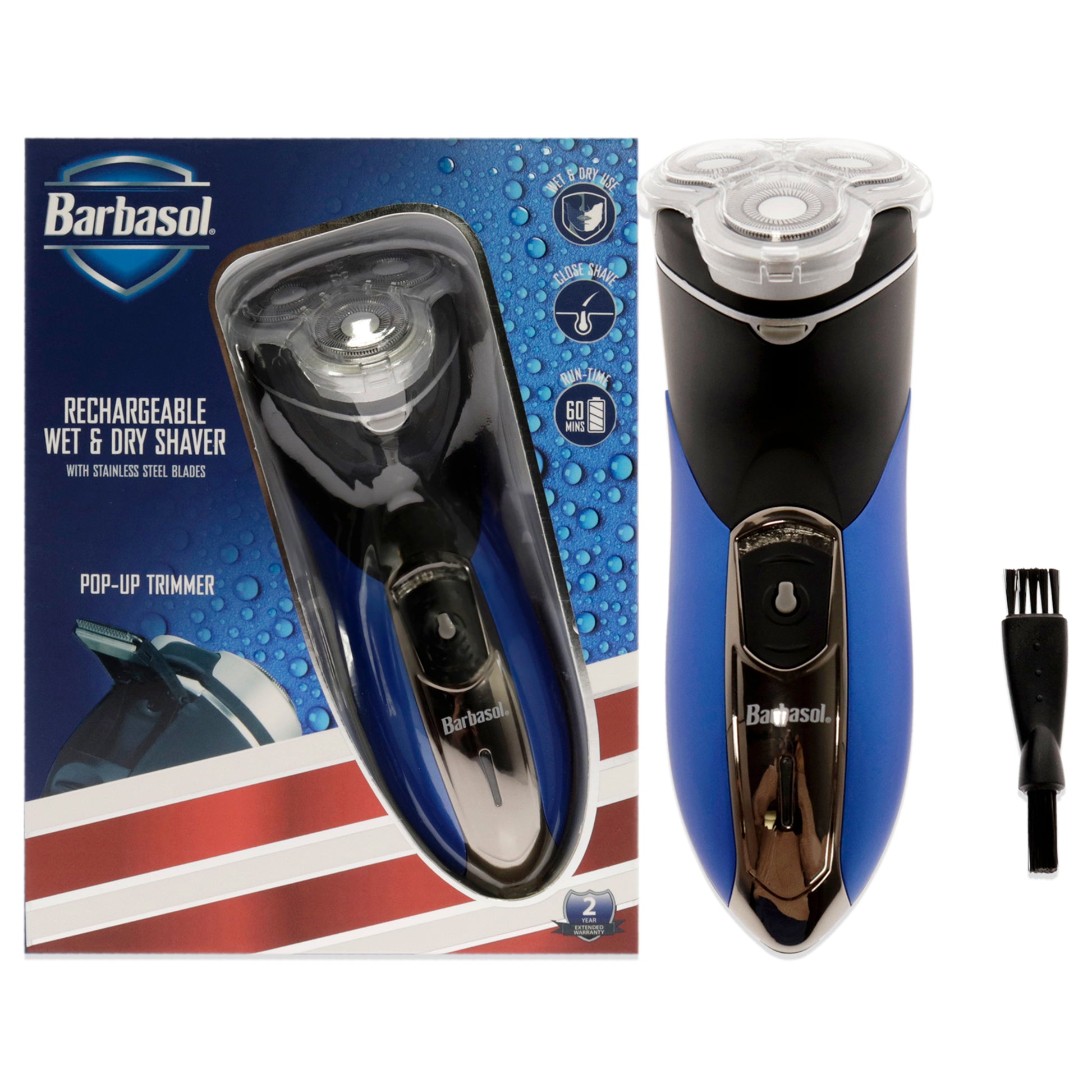 Rechargeable Wet and Dry Shaver - Gray-Blue