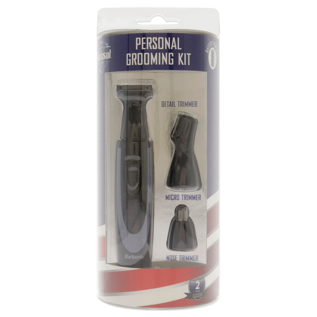 Personal Groomer Set by Barbasol for Men - 3 Pc Foil Attachment, Ear and Nose Trimmer