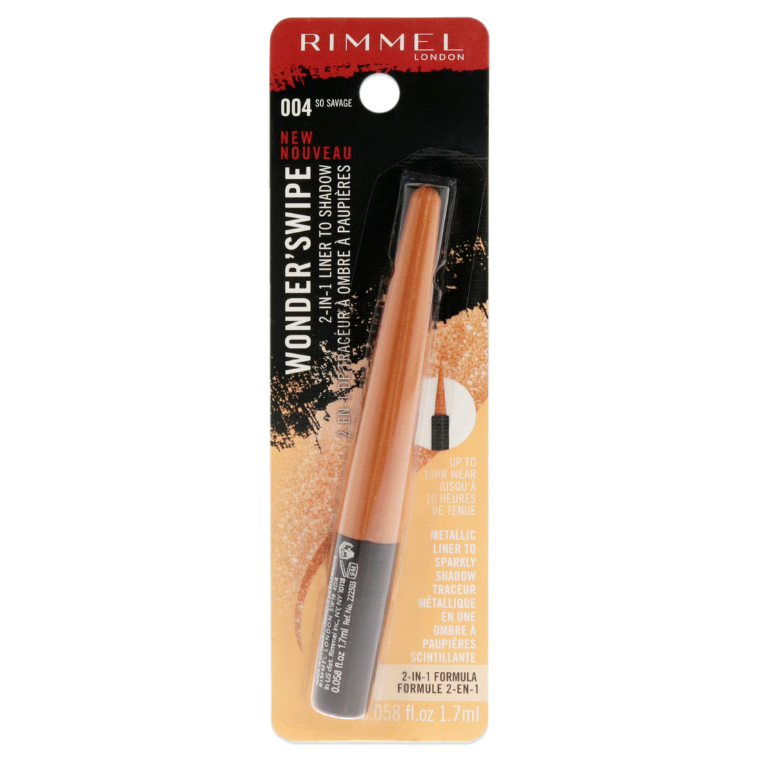 Wonder Swipe 2-in-1 Liner to Shadow - 004 So Savage by Rimmel London for Women - 0.058 oz Eyeliner