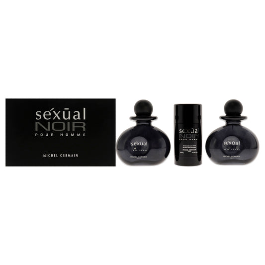 Sexual Noir by Michel Germain for Men - 3 Pc Gift Set 4.2oz EDT Spray , 4.2oz Aftershave, 2.8oz Deodorant Stick