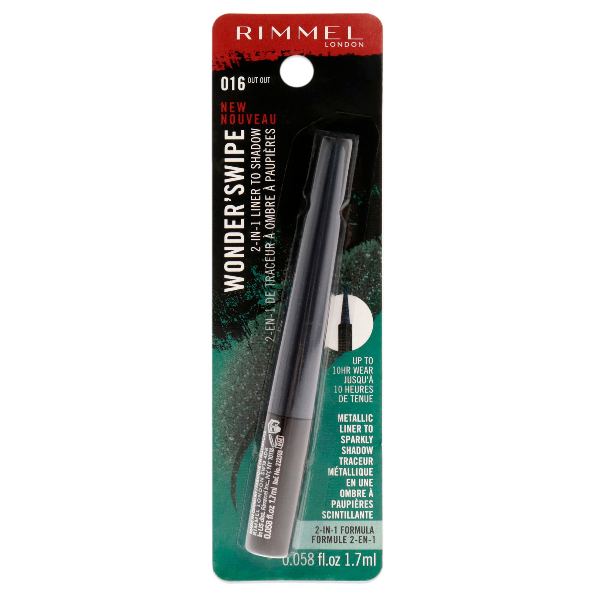 Wonder Swipe 2-in-1 Liner to Shadow - 016 Out Out by Rimmel London for Women - 0.058 oz Eyeliner