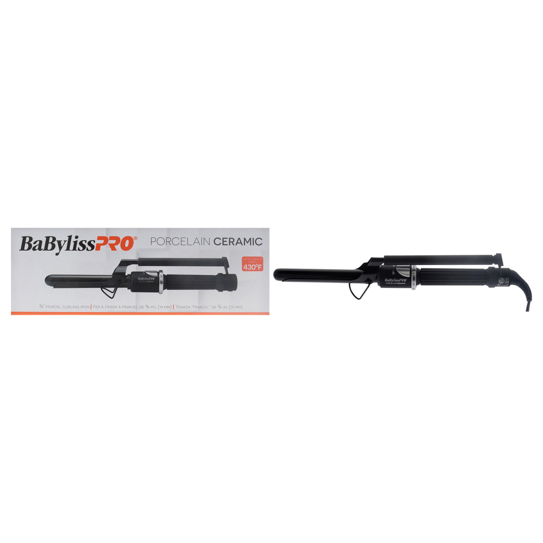 Porcelain Ceramic Marcel Curling Iron - BP75MUC - Black