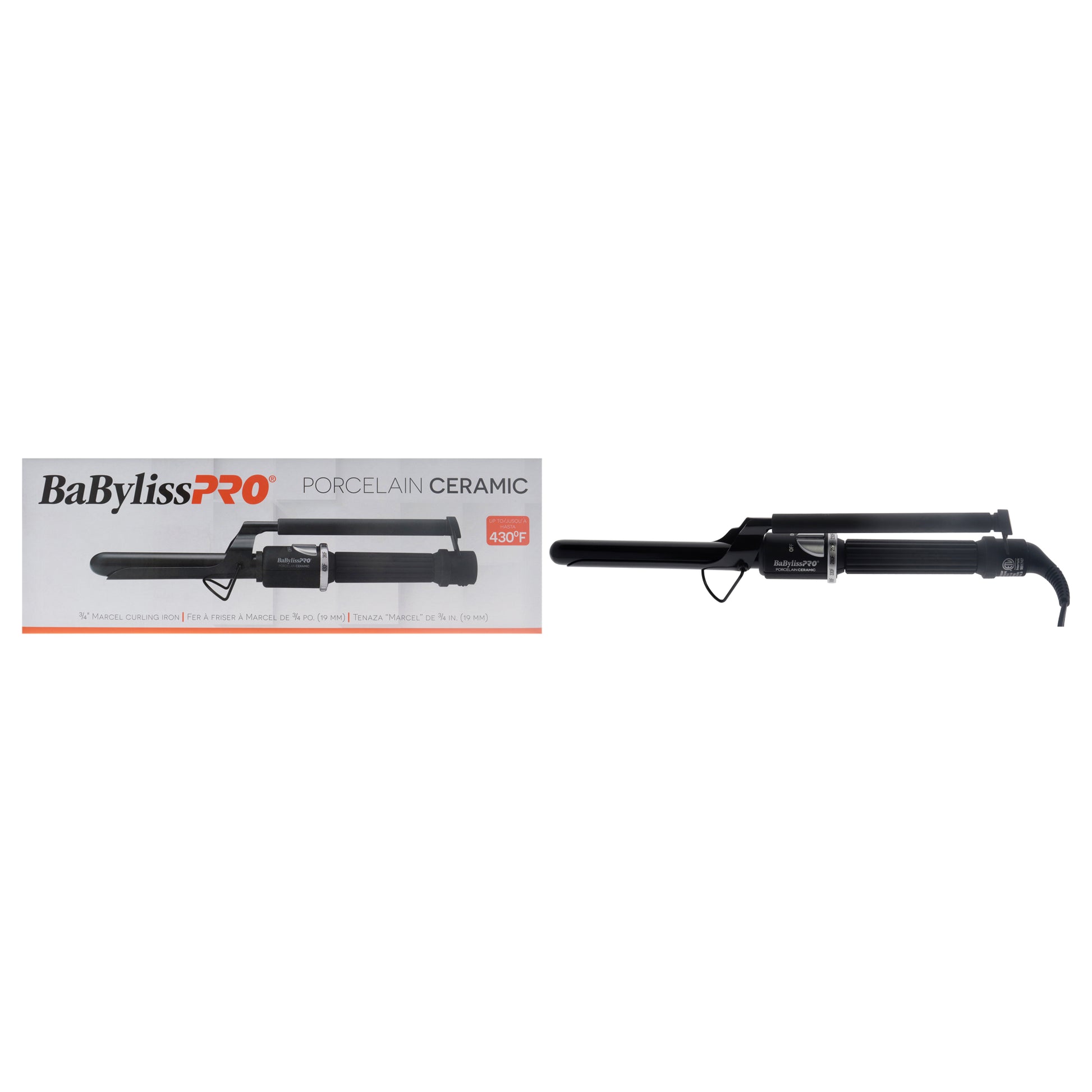 Porcelain Ceramic Marcel Curling Iron - BP75MUC - Black
