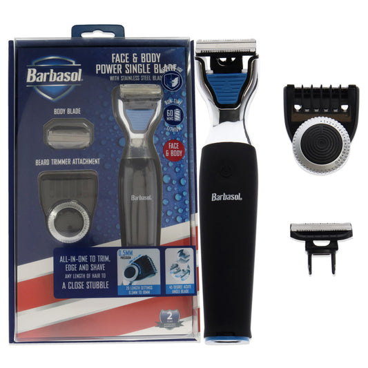 Power Single Blade with Beard Trimmer by Barbasol for Men - 1 Pc Trimmer