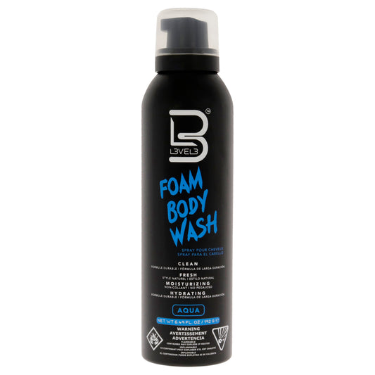 Foam Body Wash - Aqua by L3VEL3 for Men - 6.49 oz Foam