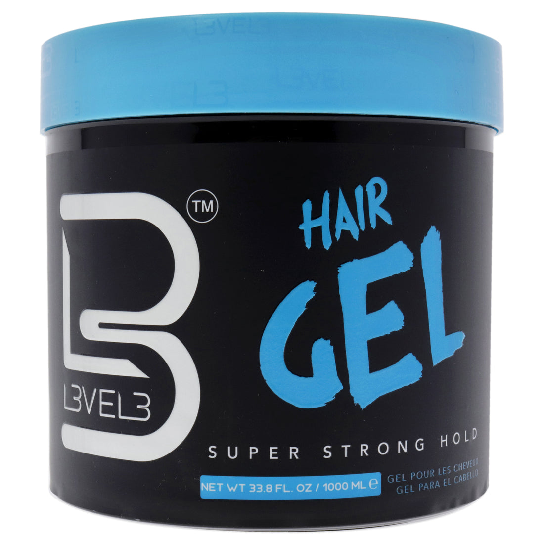 Super Strong Hair Gel by L3VEL3 for Men - 33.8 oz Gel