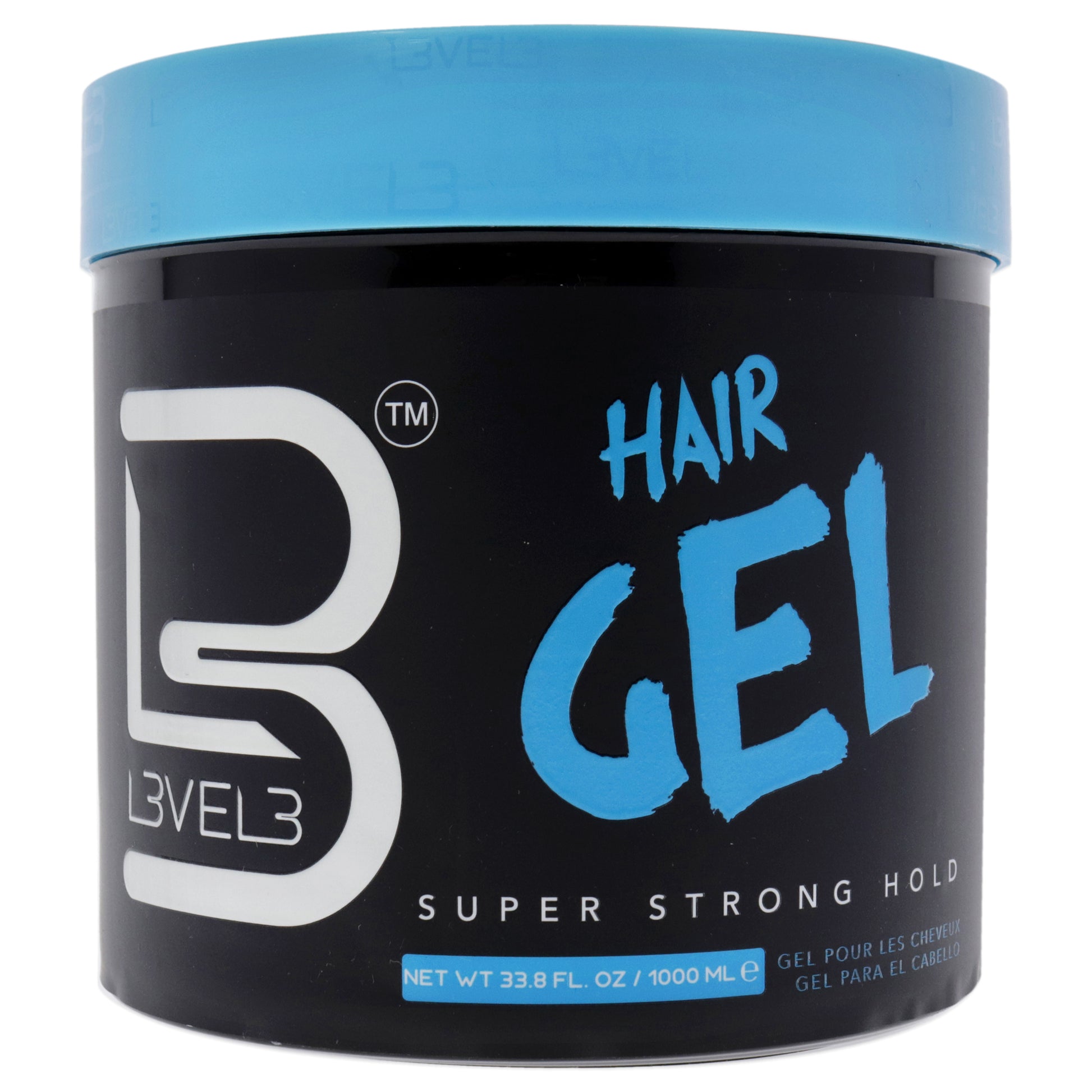 Super Strong Hair Gel by L3VEL3 for Men - 33.8 oz Gel