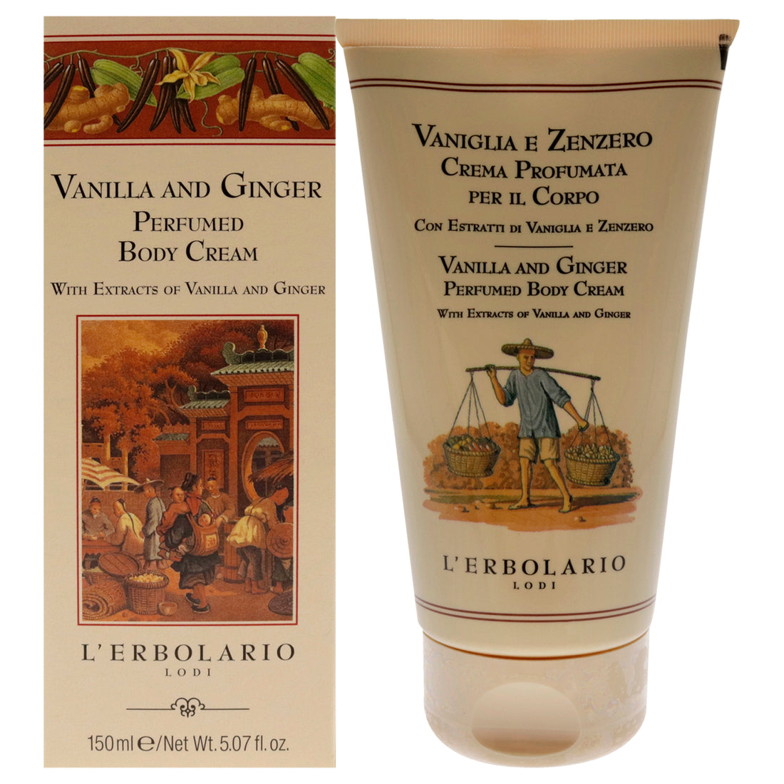 Vanilla and Ginger Perfumed Body Cream by LErbolario for Unisex - 5.07 oz Body Cream