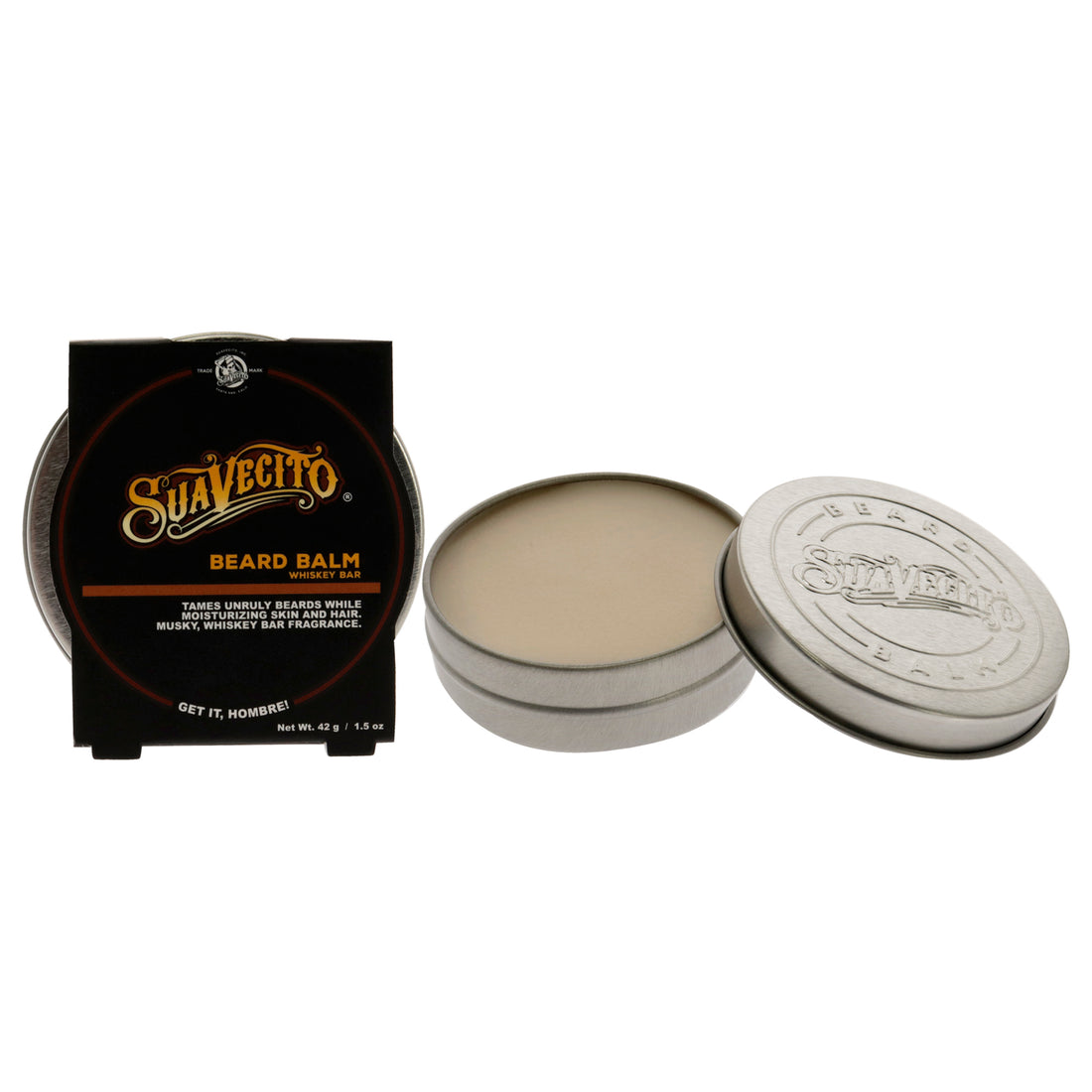 Beard Balm - Whiskey Bar by Suavecito for Men - 2 oz Balm