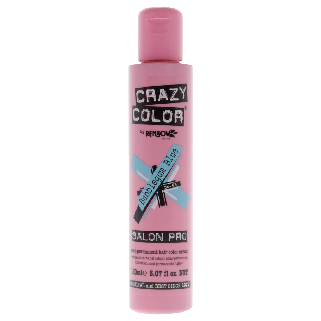 Crazy Color Salon Pro Semi Permanent Hair Color - 63 Bubblegum Blue by Crazy Color for Women - 5.07 oz Hair Color