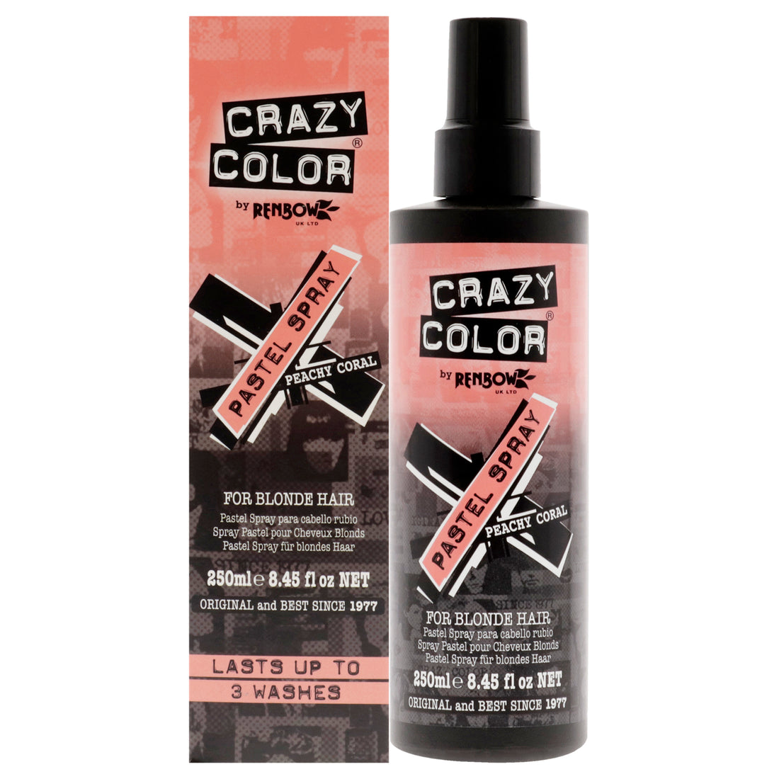 Pastel Spray - Peachy Coral by Crazy Color for Women - 8.45 oz Hair Spray