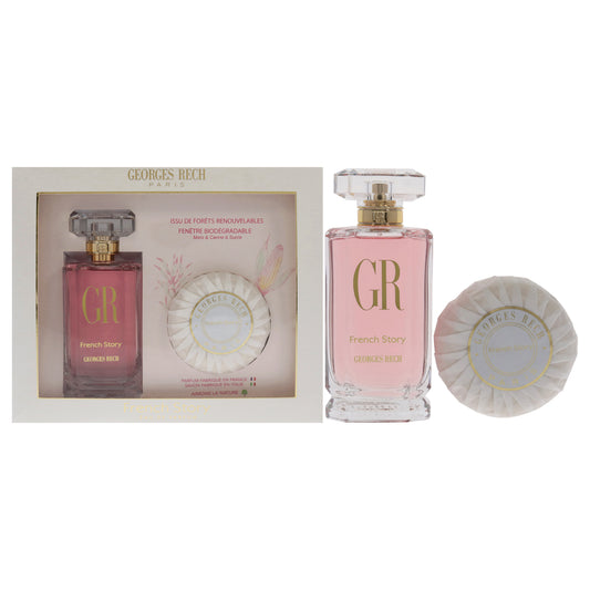 French Story by Georges Rech for Women - Pc Gift Set 3.3oz EDP Spray, 3.5oz Soap