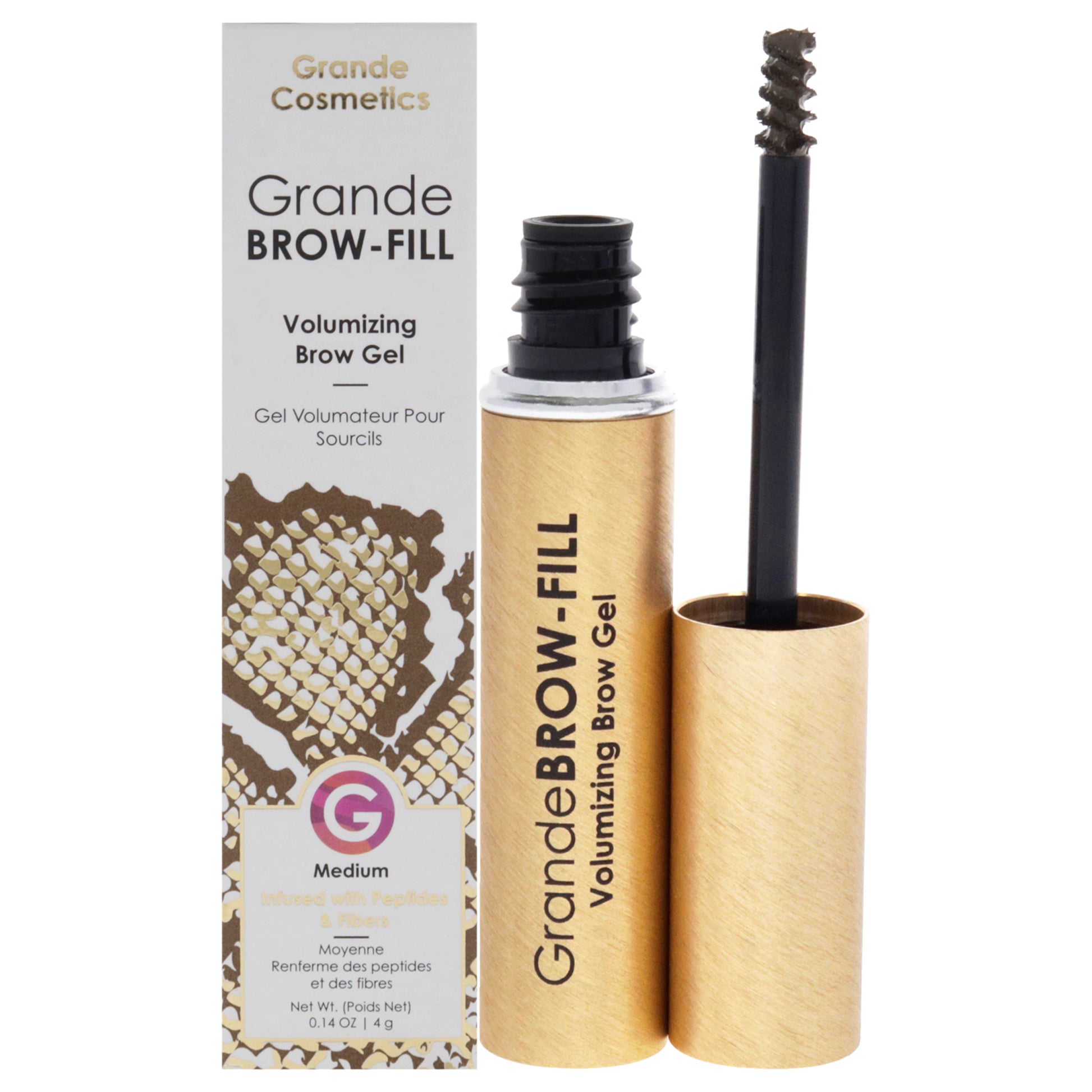 GrandeBROW-FILL Volumizing Brow Gel - Medium for Grande Cosmetics for Women - 0.14 oz Eyebrow Gel