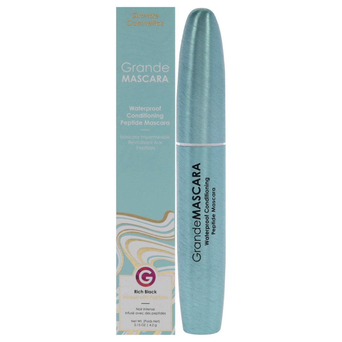 GrandeMASCARA Waterproof Conditioning Peptide Mascara - Black for Grande Cosmetics for Women - 0.15 oz Mascara