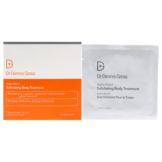 Alpha Beta Exfoliating Body Treatment by Dr. Dennis Gross for Unisex - 8 Pc Pads
