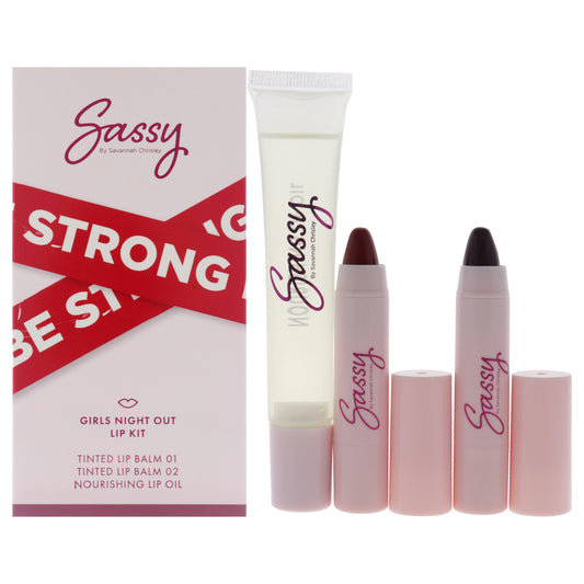 Breakup Collection Lip Kit - by Sassy by Savannah Chrisley for Women - 3 Pc Nourishing Lip Oil, 2Pc Tinted Lip Balms