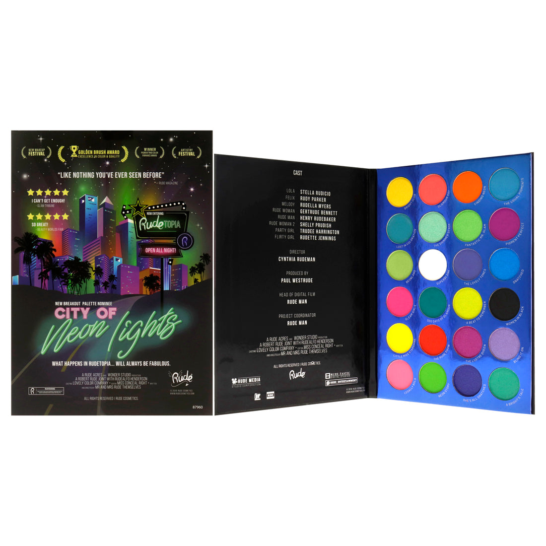 City of Neon Lights - 24 Vibrant Pigment and Eyeshadow Palette