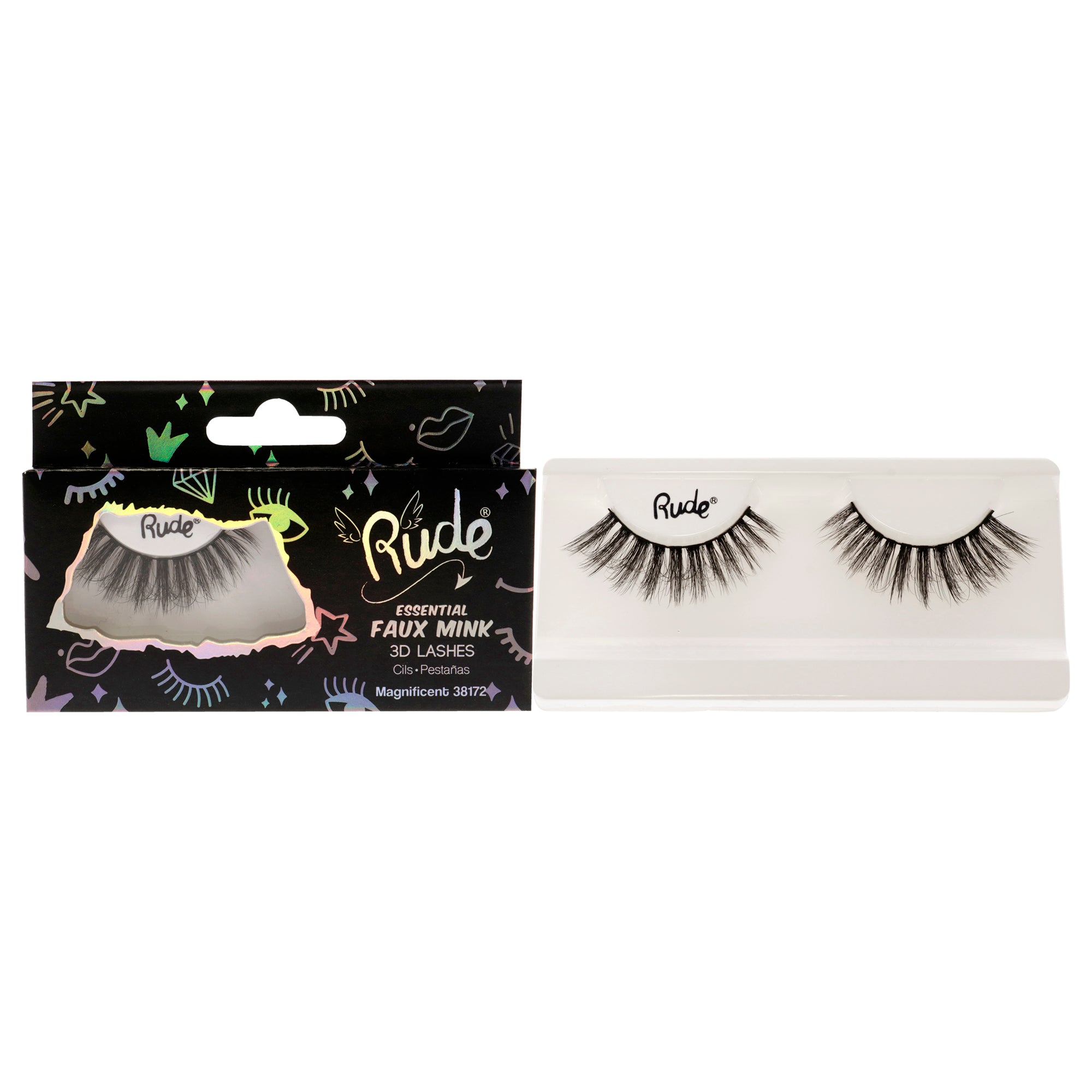 Essential Faux Mink 3D Lashes - Magnificent by Rude Cosmetics for Women ...