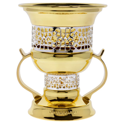 Metallic Goblet Charcoal Mubkhara Incense Burner - Large-Gold