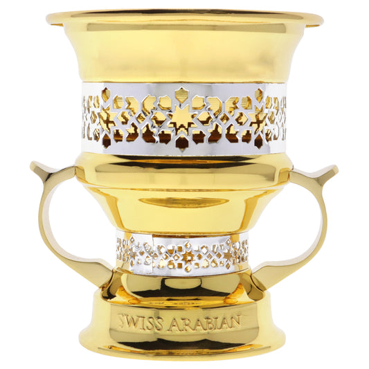Metallic Goblet Charcoal Mubkhara Incense Burner - Small-Gold
