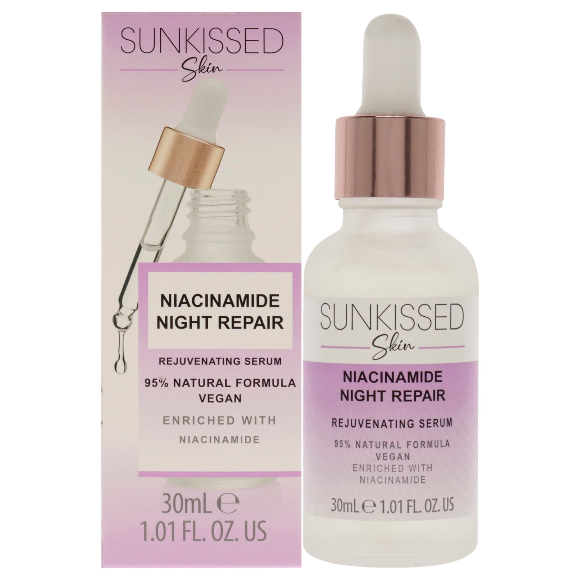 Niacinamide Night Repair Serum by Sunkissed for Unisex - 1.01 oz Serum