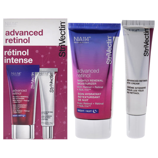 Advanced Retinol Intensive by StriVectin for Unisex - 2 Pc 1oz Advanced Retinol Night Moisturizer, 0.5oz Advance Retinol Eye Cream