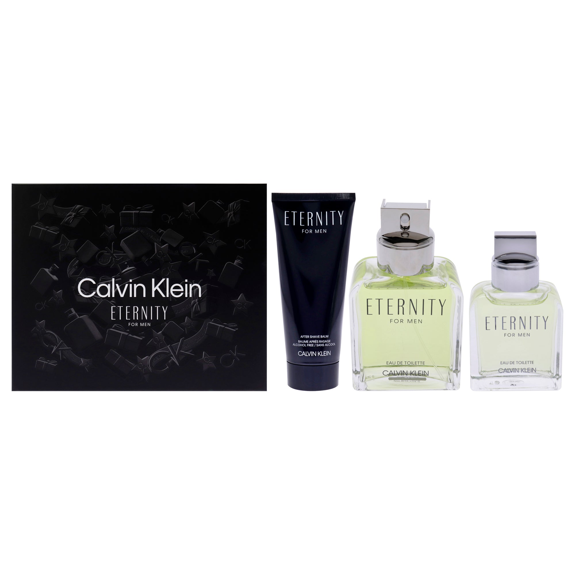 Eternity by Calvin Klein for Men - 3 Pc Gift Set 3.3oz EDT Spray, 3.3oz After Shave Balm, 0.5oz EDT Splash