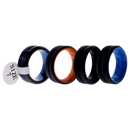 Silicone Wedding Ring Middle Line Set