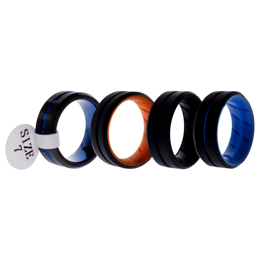 Silicone Wedding Ring Middle Line Set