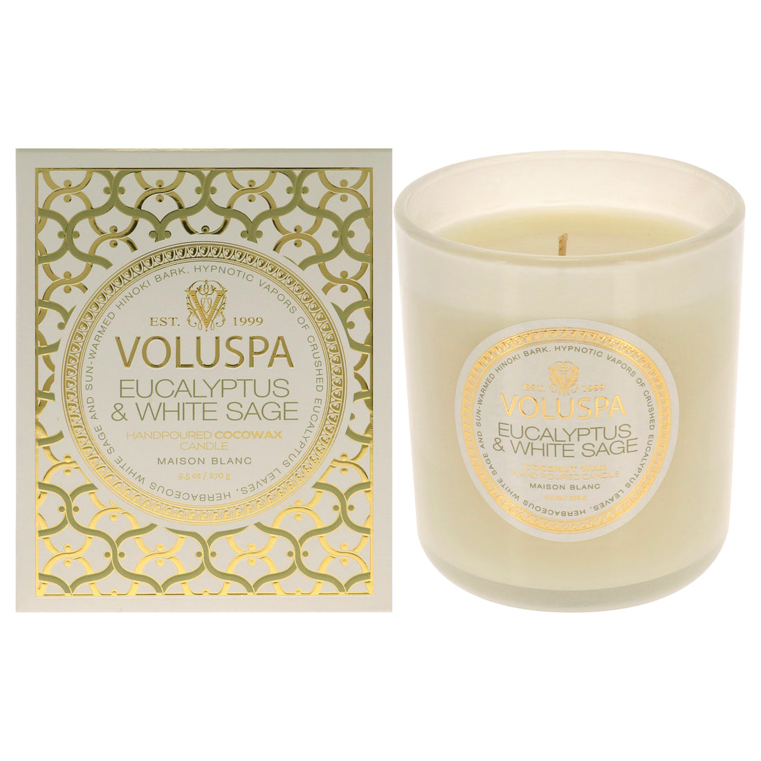 Eucalyptus and White Sage by Voluspa for Unisex - 9.5 oz Candle