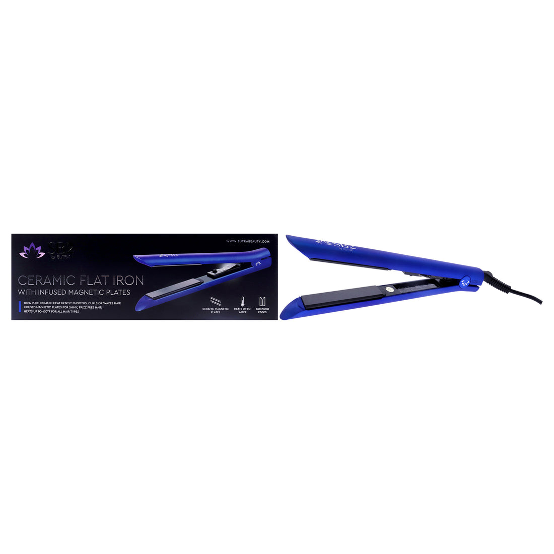 Ceramic Flat Iron - Metallic Blue by Sutra for Unisex - 1 Pc Flat Iron