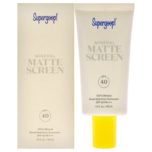 Mineral Matte Screen SPF 40 by Supergoop for Women - 1.5 oz Sunscreen