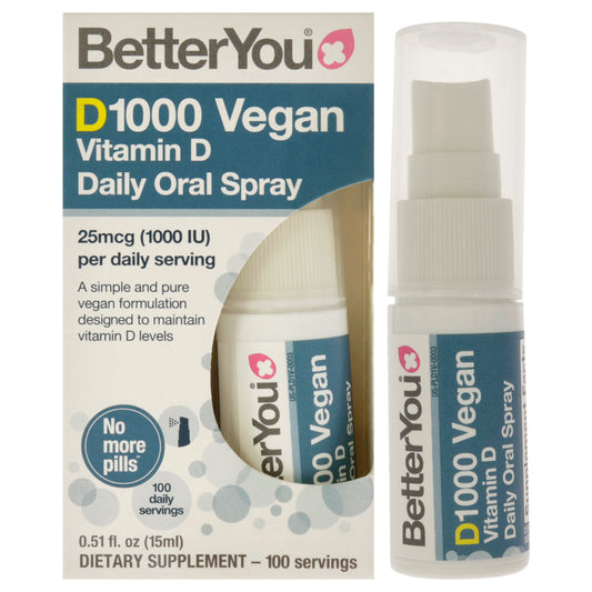 D1000 Vegan Vitamin D Oral Spray by BetterYou for Unisex - 0.5 oz Spray