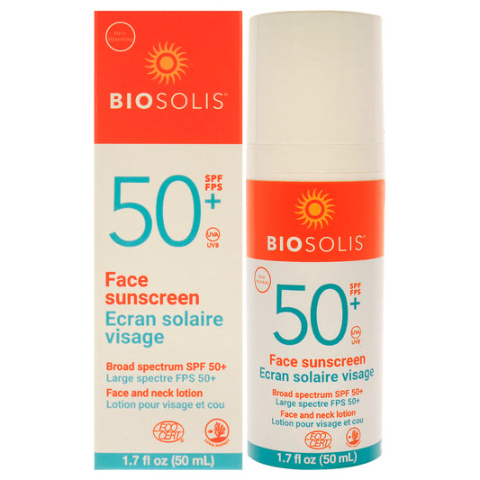 Face Sunscreen and Neck Lotion SPF 50 by Biosolis for Unisex - 1.7 oz Sunscreen