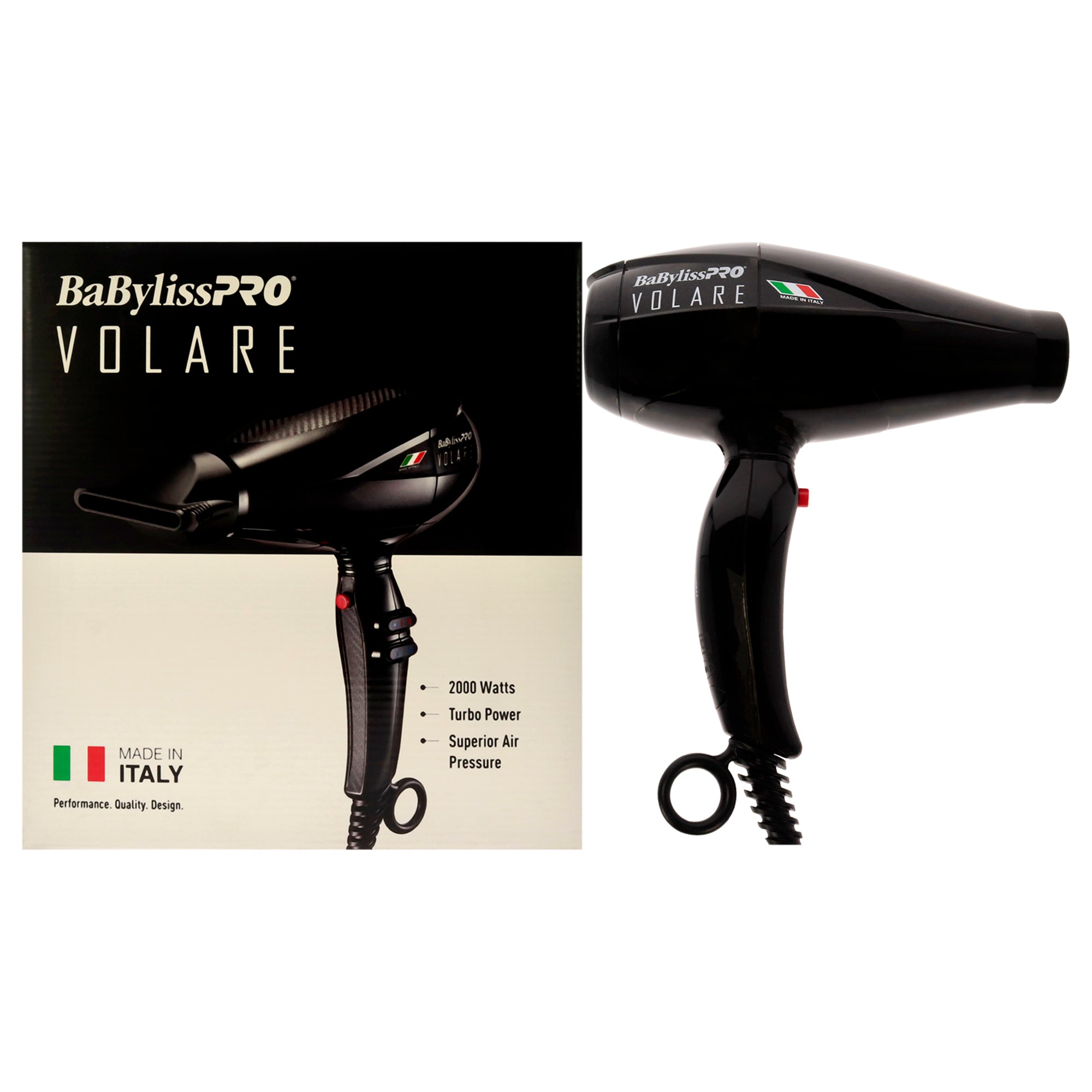 Babyliss PRO Volare Hair Dryer - 22BA083102 - Black by BaBylissPRO for Unisex - 1 Pc Hair Dryer