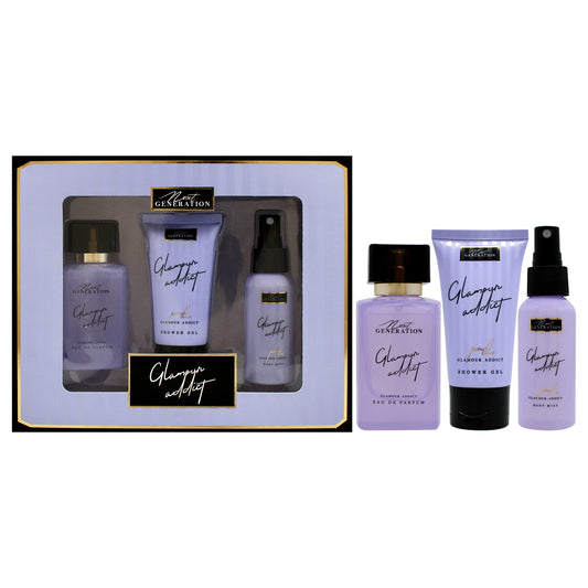 Glamour Addict by NG Perfume for Women - 3 Pc Gift Set 1.7oz EDP Spray, 1.7oz Body Mist, 1.7oz Shower Gel
