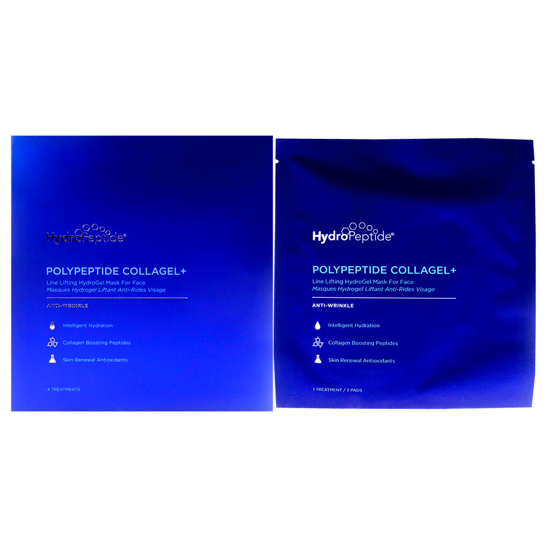 Polypeptide Collagel Plus Line Lifting Hydrogel Mask For Face by Hydropeptide for Unisex - 4 Pc Treatment