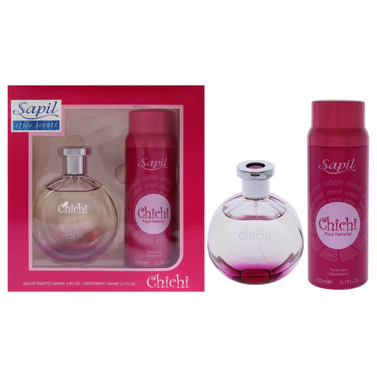 Chichi by Sapil for Women - 2 Pc Gift Set 3.4oz EDT Spray, 5.1oz Perfumed Deodorant