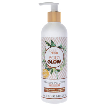 Body Glow Gradual Tan Lotion - Medium by Skinny Tan for Unisex - 9.4oz Lotion