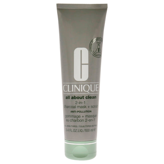 All About Clean 2-In-1 Charcoal Mask Plus Scrub by Clinique for Women - 3.4 oz Scrub