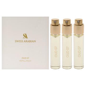 Oud 07 by Swiss Arabian for Unisex - 3 Pc Mini Gift Set 3 x 1oz EDP Spray (Refill)