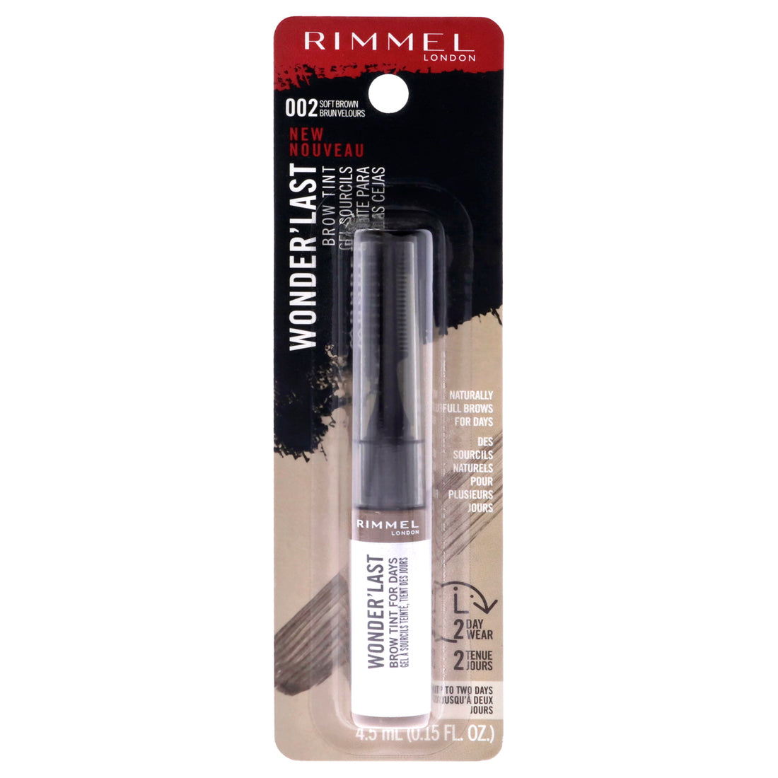 Wonder Last Brow Tint - 002 Soft Brown by Rimmel London for Women - 0.15 oz Eyebrow