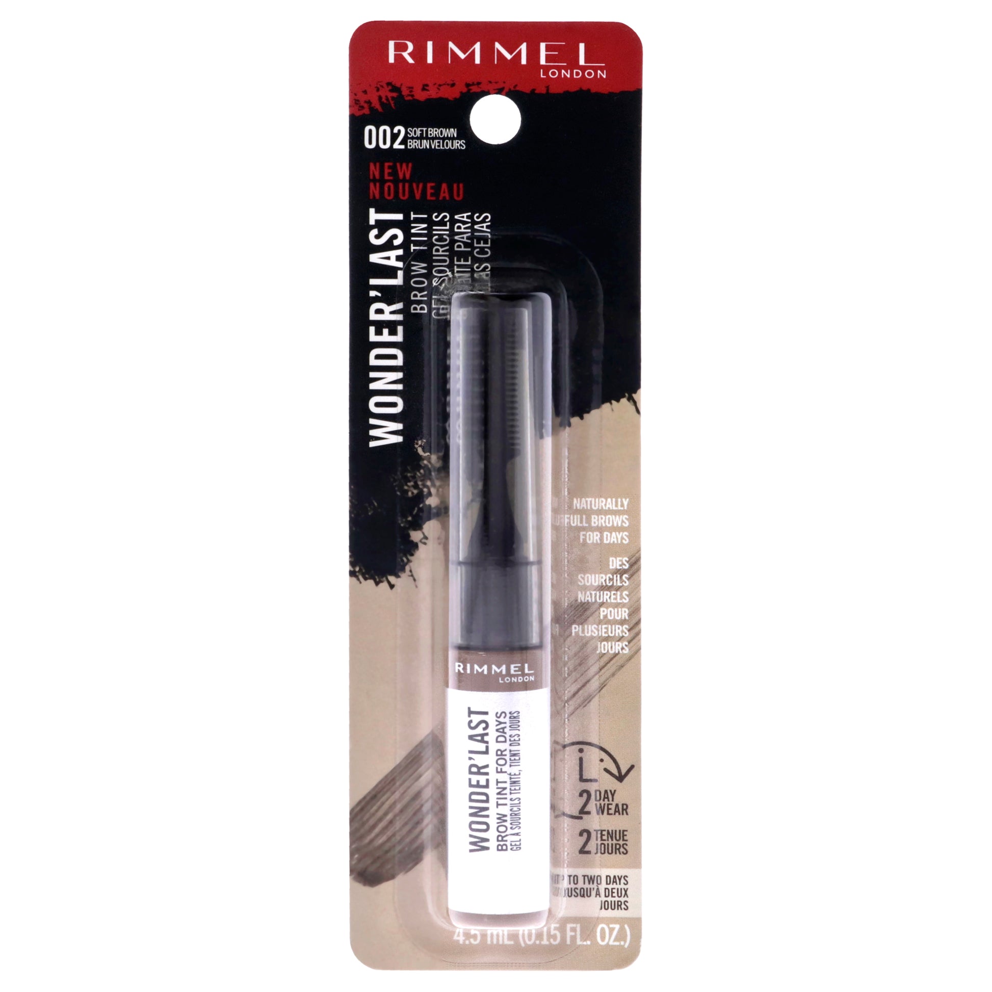 Wonder Last Brow Tint - 002 Soft Brown by Rimmel London for Women - 0.15 oz Eyebrow