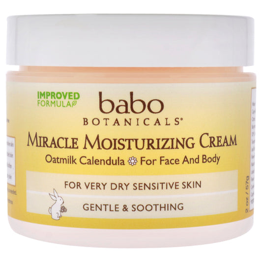 Miracle Moisturizing Cream for Very Dry Sensitive Skin by Babo Botanicals for Unisex - 2 oz Cream