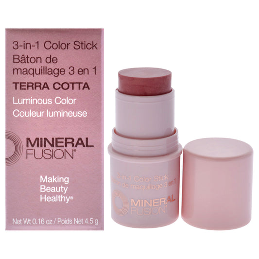 3-In-1 Color Stick - Terra Cotta by Mineral Fusion for Women - 0.16 oz Makeup