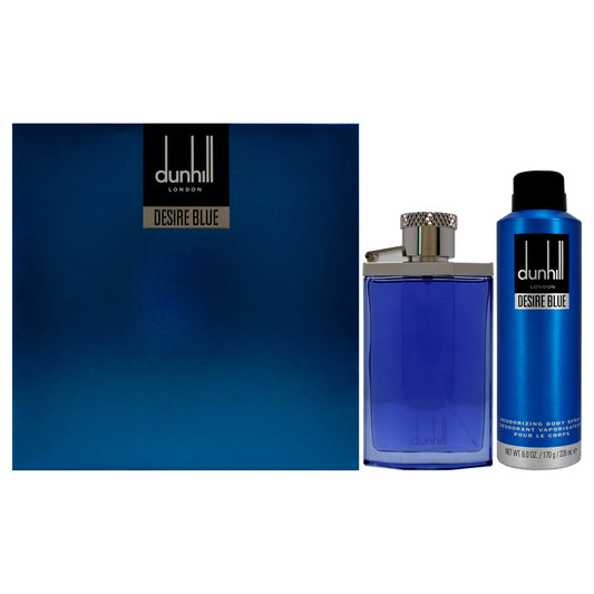 Desire Blue by Alfred Dunhill for Men - 2 Pc Gift Set 3.4oz EDT Spray, 6oz Deodorant Spray