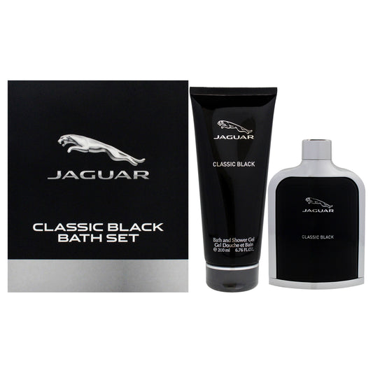Jaguar Classic Black by Jaguar for Men - 2 Pc Gift Set 3.4oz EDT Spray, 6.76oz Bath and Shower Gel