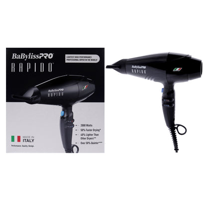 Babyliss PRO Rapido Hair Dryer - BRAP1 - Black